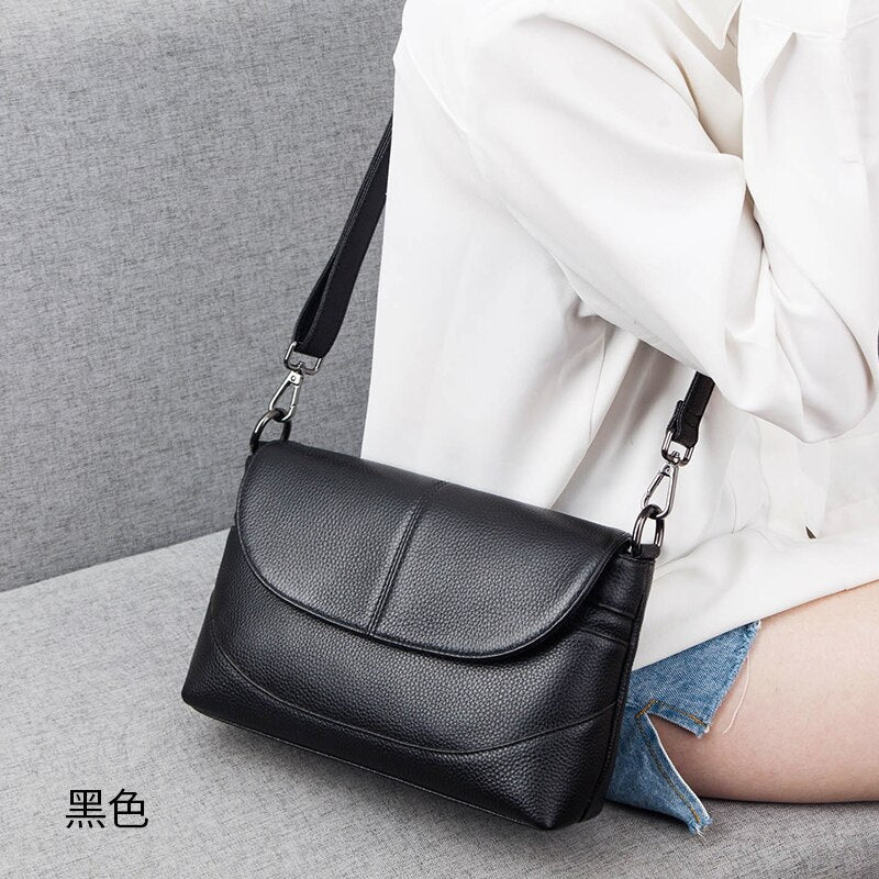 Realaiot Genuine Leather Crossbody Bags for Women Ladies Shoulder Bags New Fashion Handbags female Cowhide Leather Purse Tote Bags