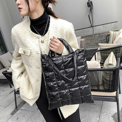 Realaiot High Quality Space Cotton Ladies Handbags Winter New Fashion Shoulder Crossbody Bags For Women Brand Designer Ms. Tote Bag