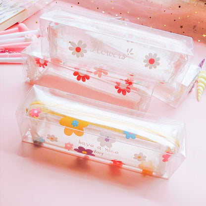 Realaiot 1 Pcs Kawaii Pencil Case Flower School Pencil Box Pencilcase Pencil Bag School Supplies Stationery