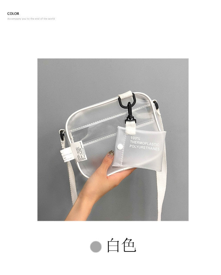 Realaiot Summer Mini Crossbody Bags Transparent bag PVC Jelly Bag Korean fashion Shoulder Female Bag purses sac clear bags for women