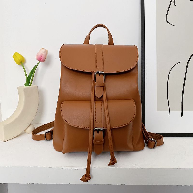 Realaiot Drawstring Women Backpack female Shoulder Bag Trendy School Bag Teenage Girls High Quality PU Leather Fashion Rucksack bagpack