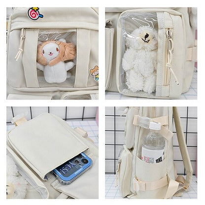 Cyflymder New Fashion Cute Women Backpack White Waterproof Nylon Female Schoolbag College Lady Laptop Backpacks Kawaii Book Bags for Girl