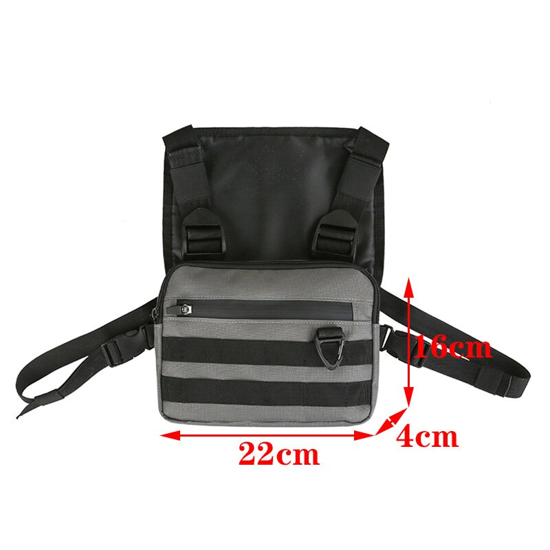 Realaiot Functional Tactical Chest Bag For Woman Fashion Bullet Hip Hop Vest Streetwear Bag Waist Pack Unisex Black Chest Rig Bag ZY948