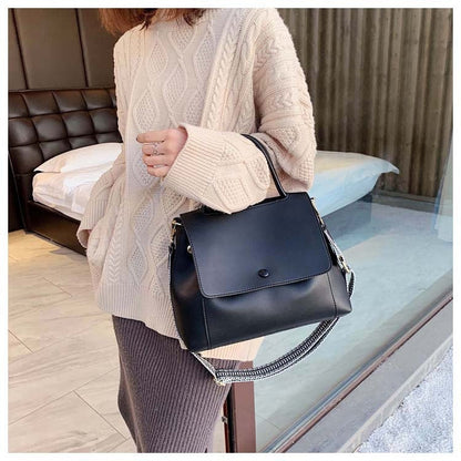 Realaiot Fashion PU Leather women handbag High capacity winter Solid Color female Shoulder Crossbody Bag Travel Lady totes blue