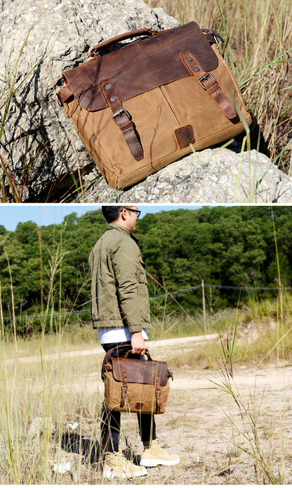 Realaiot Vintage Motorcycle Side Bag  Waxed Canvas Bike Luggage Bag Riding Saddle Leg for Bicycle Men Rider Shoulder Bag Crossbody Bags