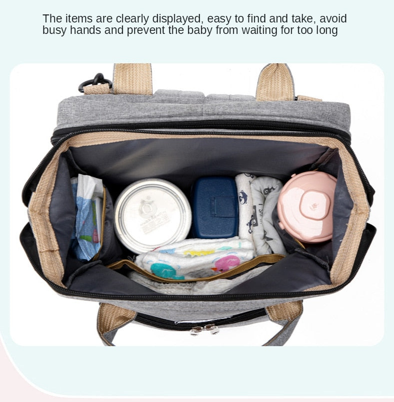 Realaiot Baby Diaper Bag Mummy Bags for Baby Bags  with Bassinet Bed Travel  Backpack with Crib Waterproof Stroller Straps