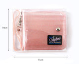 Realaiot Fashion Clear Wallet For Girl Summer Waterproof Card Holder Jelly Coin Purse Women Glittering Letter Card Holder