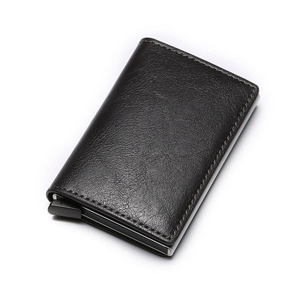 Realaiot Blocking Credit Card Holder for Male Anti Theft Men Wallets PU Leather Short Purse for women Bank ID Card Holder Business