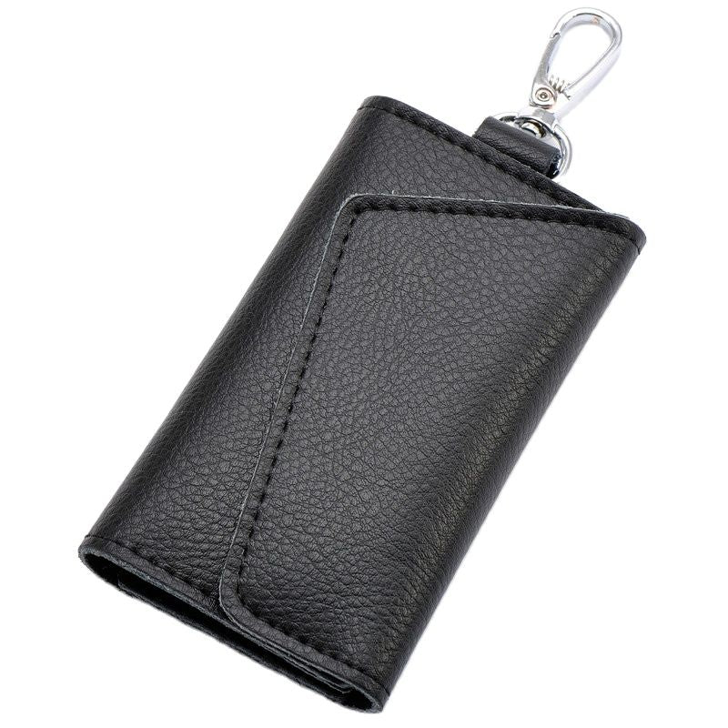 Realaiot Genuine Leather Keychain Men Women Key Holder Organizer Pouch Cow Split Car Key Bag Wallet Housekeeper Key Case Mini Card Bag