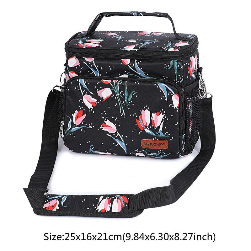 Realaiot Thermal Insulated Cooler Bags Large Women Men Picnic Lunch Bento Box Trips BBQ Meal Ice Zip Pack Accessories Supplies Products