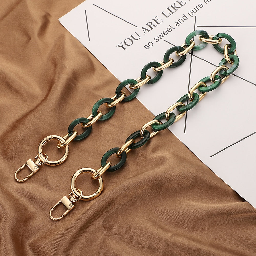 Cyflymder New Acrylic Bag Chain Bag Strap Removable Bag Accessories Colourful Women's Resin Chain chain of bags Purse Chain Fishbone chain