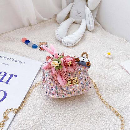 Realaiot Korean Style Kids Purses and Handbags Cute Mini Crossbody Little Girl Rabbit Messenger Bag Baby Pearl Clutch Purse Gifts for Women