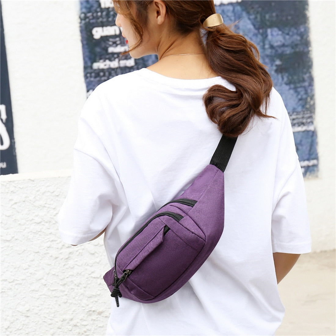 Cyflymder Men Women Waist Bag pack Purse Casual Large Phone Belt Bag Pouch Canvas Travel Phone Bag Fanny Banana Hip Bags