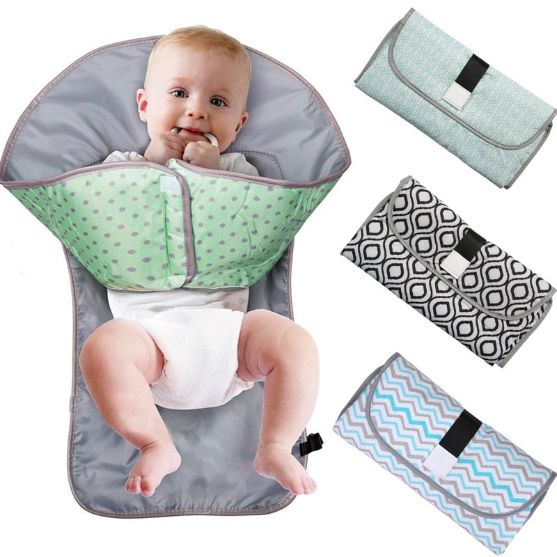 Realaiot 3-in-1 Baby Changing Pads Multifunctional Portable Infant Baby Foldable Urine Mat Waterproof Nappy Bag Diaper Cover Mat Travel