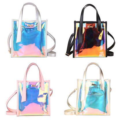 Cyflymder Luxury Band Women PVC Shoulder Bag Fashion Transparent Clear Handbag Messenger Bags Jelly Candy Color Crossbody Bag Tote Purse