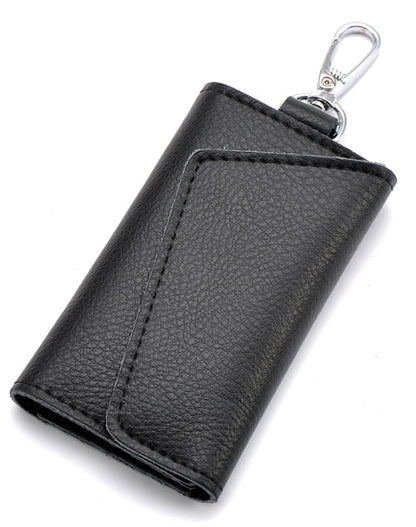 Realaiot Genuine Leather Keychain Men Women Key Holder Organizer Pouch Cow Split Car Key Bag Wallet Housekeeper Key Case Mini Card Bag