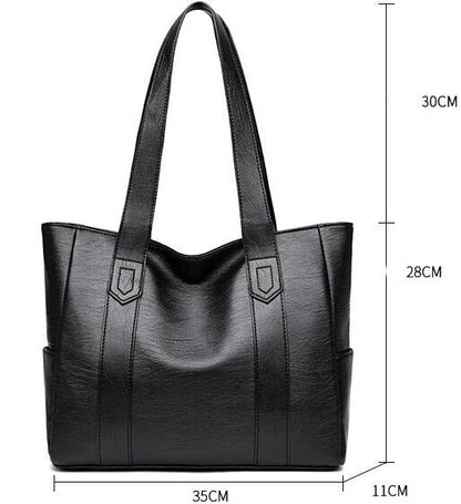 Realaiot Women Leather Handbags Fashion Big Totes Bag Retro Embossing Leather Ladies Shoulder Bag Large Tote Purse Women Handbag