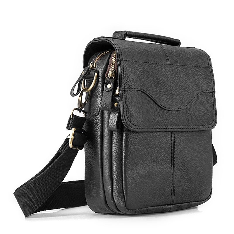 Cyflymder Quality Leather Male Casual Design Shoulder Messenger bag Cowhide Fashion Cross-body Bag 8" Tablet Tote Mochila Satchel