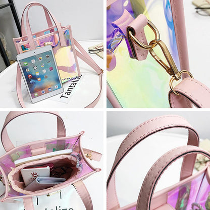 Cyflymder Luxury Band Women PVC Shoulder Bag Fashion Transparent Clear Handbag Messenger Bags Jelly Candy Color Crossbody Bag Tote Purse