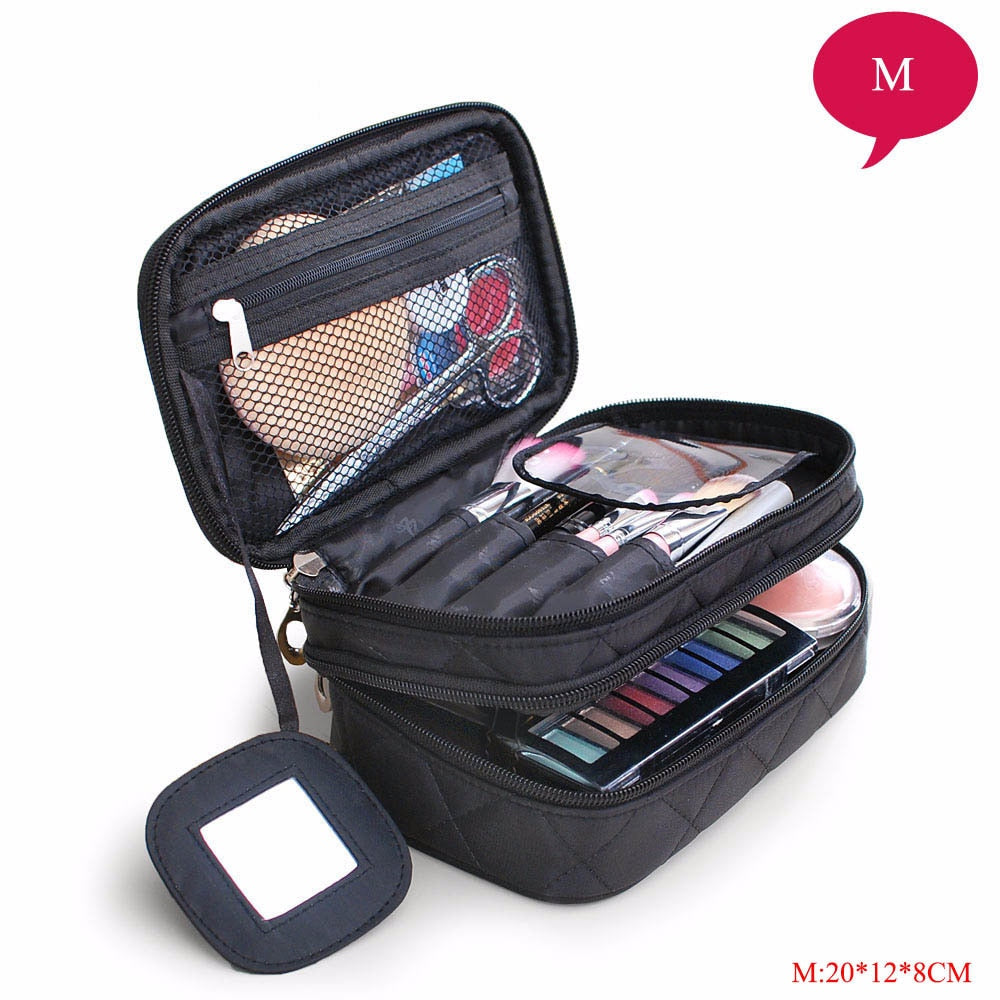 Cyflymder Luxury Designer Women's Toiletry Cosmetic Bag Double Waterproof Beautician Make Up Bags Travel Essential Organizer Beauty Case