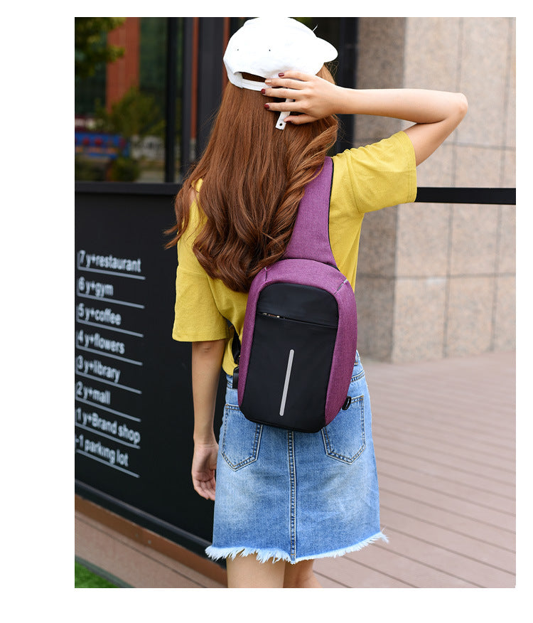 Cyflymder Multifunctional Canvas Sling bags for Woman Anti-theft Messenger Bags,woman's chest bag,Rechargeable Travel Shoulder Bag