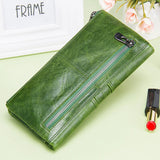 Cyflymder Long Wallet Women Genuine Leather Clutch Wallets Brand Design Hign Quality Fashion Card Holder Zipper Coin Purse With Phone Bags