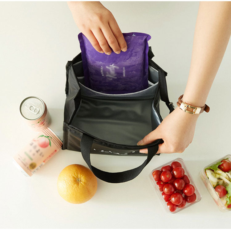 Realaiot Black Thermal Family Lunch Bag Picnic School Cold Insulation Bento Pouch Travel Food Fruit Organizer Tote Accessories Supplies