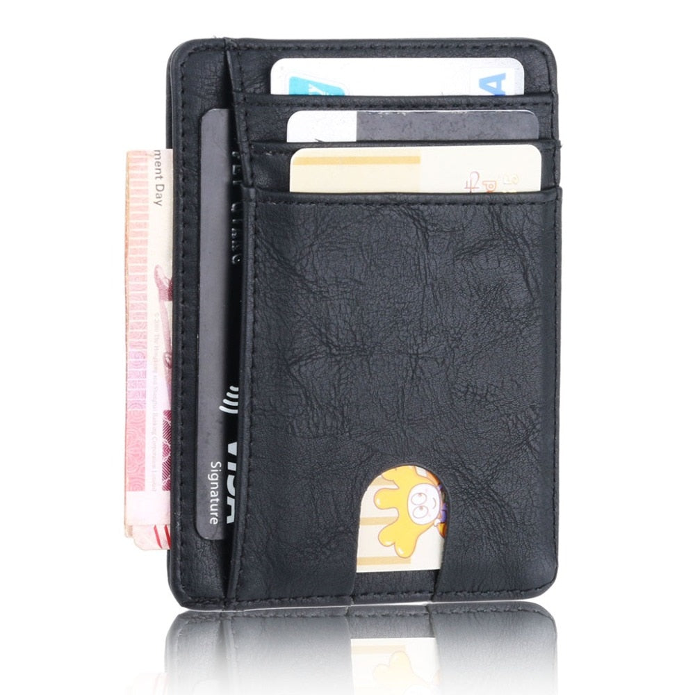 Realaiot Slim RFID Blocking Leather Wallet Credit ID Card Holder Purse Money Case for Men Women Fashion Bag 11.5x8x0.5cm