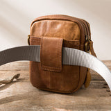 Realaiot Casual Bag Crossbody Outdoor Sports Leather Pocket Shoulder Bag Mini Bag Men's Leather Small Man Bag