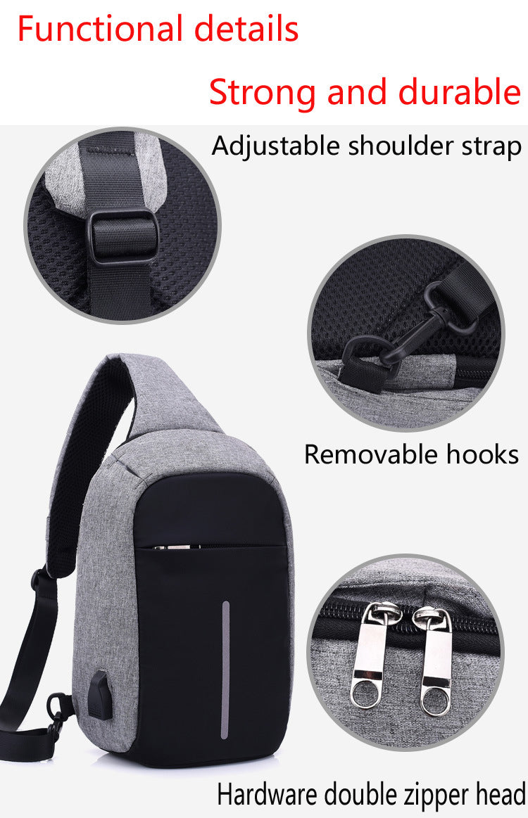 Cyflymder Multifunctional Canvas Sling bags for Woman Anti-theft Messenger Bags,woman's chest bag,Rechargeable Travel Shoulder Bag