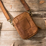 Realaiot Casual Bag Crossbody Outdoor Sports Leather Pocket Shoulder Bag Mini Bag Men's Leather Small Man Bag