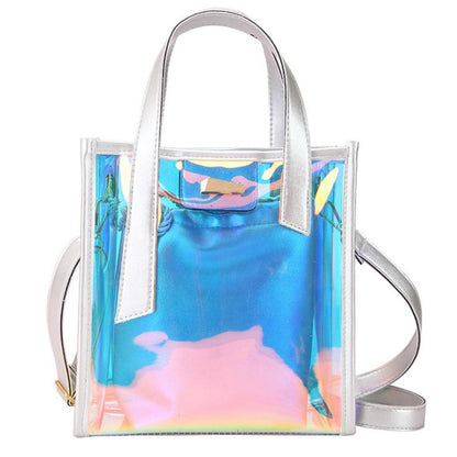 Cyflymder Luxury Band Women PVC Shoulder Bag Fashion Transparent Clear Handbag Messenger Bags Jelly Candy Color Crossbody Bag Tote Purse