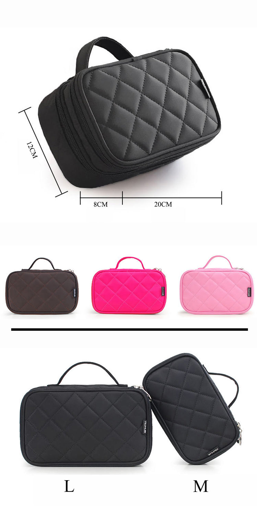 Cyflymder Luxury Designer Women's Toiletry Cosmetic Bag Double Waterproof Beautician Make Up Bags Travel Essential Organizer Beauty Case