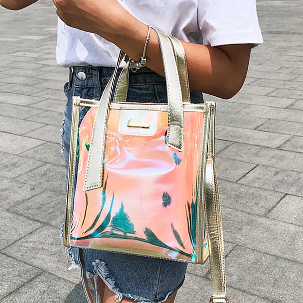 Cyflymder Luxury Band Women PVC Shoulder Bag Fashion Transparent Clear Handbag Messenger Bags Jelly Candy Color Crossbody Bag Tote Purse