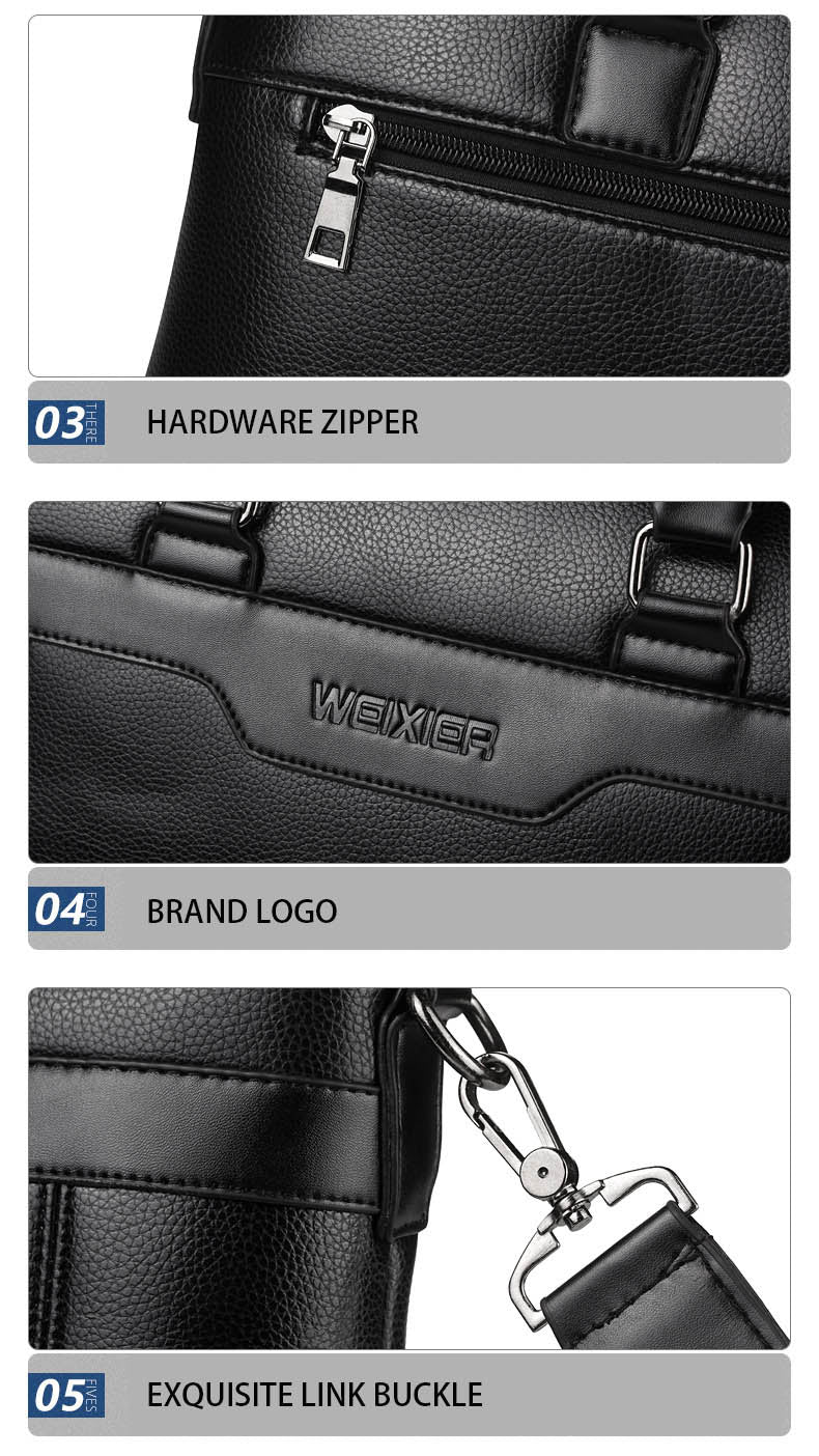 Realaiot Fashion Men's Briefcase Bag Man Messenger Handbags Business Shoulder Bags Travel Handbag Men Briefcases Brown Hand Bag Briefcase