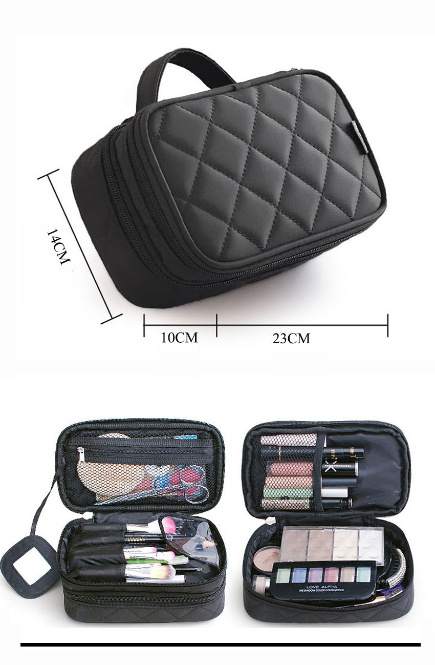 Cyflymder LLuxury Designer Women's Toiletry Cosmetic Bag Double Waterproof Beautician Make Up Bags Travel Essential Organizer Beauty Case