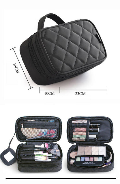 Cyflymder LLuxury Designer Women's Toiletry Cosmetic Bag Double Waterproof Beautician Make Up Bags Travel Essential Organizer Beauty Case