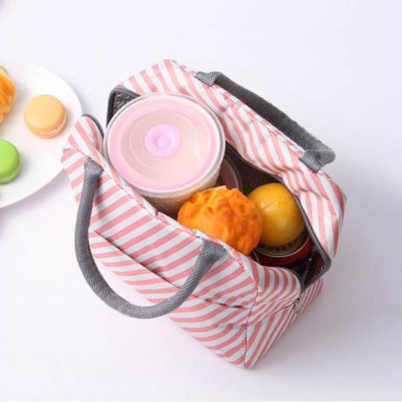 Realaiot Flamingo Insulated Oxford Aluminum Foil Portable Lunchbag Woman Men Travel Picnic Lunch Box With Pocket Thermal Lunch Bag