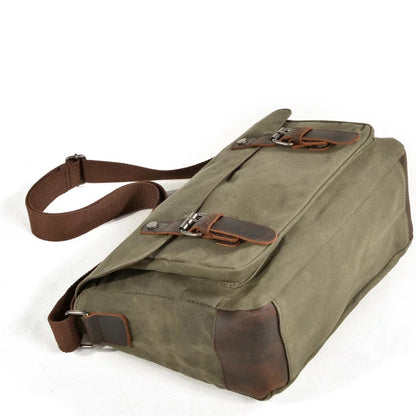 Cyflymder Military Vintage Canvas Leather Crossbody Bag Men Shoulder Bags Waterproof Travel Satchel New Casual Male Messenger Bags