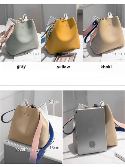 Realaiot Fashion Women Bag Summer Bucket Bag Women PU Leather Shoulder Bags Brand Designer Ladies Crossbody Messenger Bags Totes Sac Christmas Party