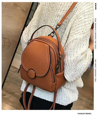 Realaiot Backpack Women New Designer Fashion Leather Backpack Mini Soft Touch Multi-Function Small Backpack Female Ladies Shoulder Bag Girl Purse