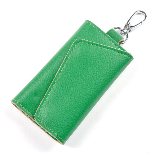 Realaiot Genuine Leather Keychain Men Women Key Holder Organizer Pouch Cow Split Car Key Bag Wallet Housekeeper Key Case Mini Card Bag