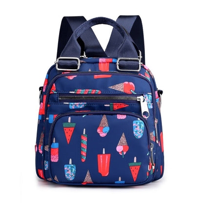 Realaiot Women Nylon Backpack Waterproof Female Designer Shoulder Bag Cartoon Printing Rucksack Mini Casual  Bagpack Sac A Main  Girl bag