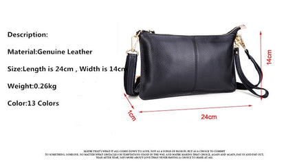 Realaiot Women Genuine Leather Day Clutches Candy Color Shoulder Bags Women's Fashion Crossbody Bags Small Clutch Bags