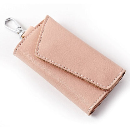 Realaiot Genuine Leather Keychain Men Women Key Holder Organizer Pouch Cow Split Car Key Bag Wallet Housekeeper Key Case Mini Card Bag