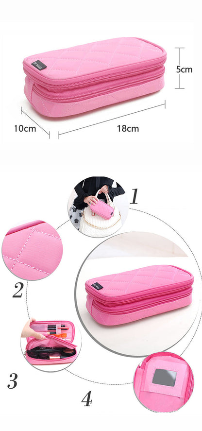 Cyflymder Luxury Designer Women's Toiletry Cosmetic Bag Double Waterproof Beautician Make Up Bags Travel Essential Organizer Beauty Case