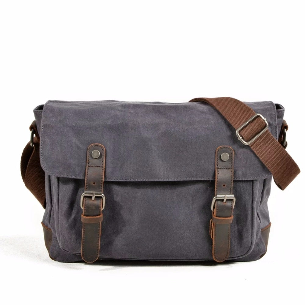 Cyflymder Military Vintage Canvas Leather Crossbody Bag Men Shoulder Bags Waterproof Travel Satchel New Casual Male Messenger Bags