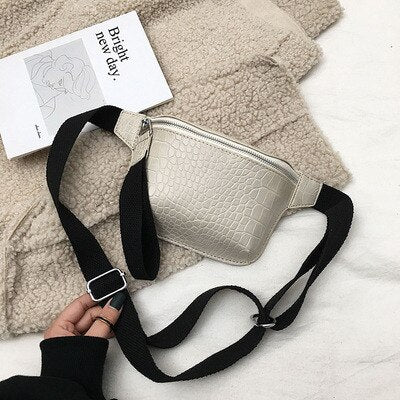 Realaiot Women Waist Packs Fashion crochet Fanny Pack for female PU Leather Bum Belt Bag small messenger bags new Waist Mini Purse