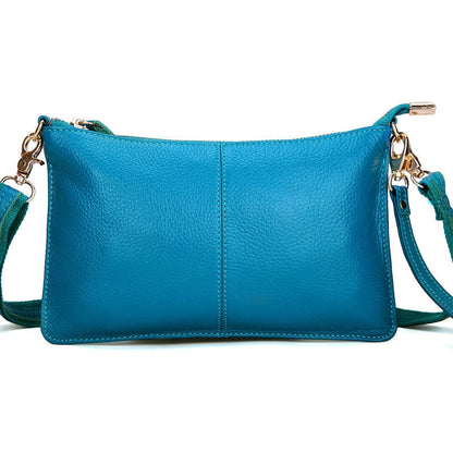 Realaiot Women Genuine Leather Day Clutches Candy Color Shoulder Bags Women's Fashion Crossbody Bags Small Clutch Bags