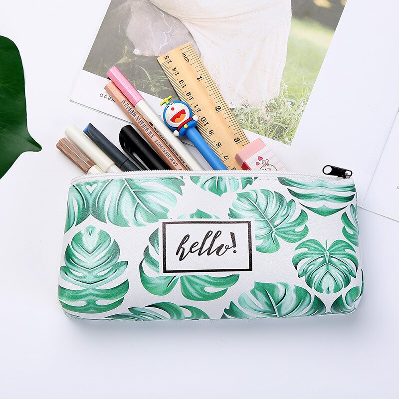 Realaiot 1pcs/1lot Kawaii Pencil Case Turtle leaf Gift Estuches School Pencil Box Pencilcase Pencil Bag School Supplies Stationery